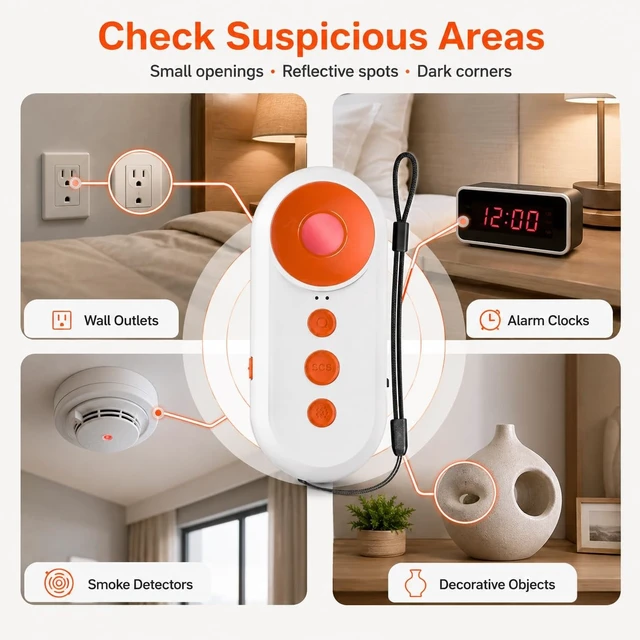 Alt view image 5 of 5 - ANKOSHUN 3-in-1 Rechargeable Door Alarm, Personal Alarm for Women College