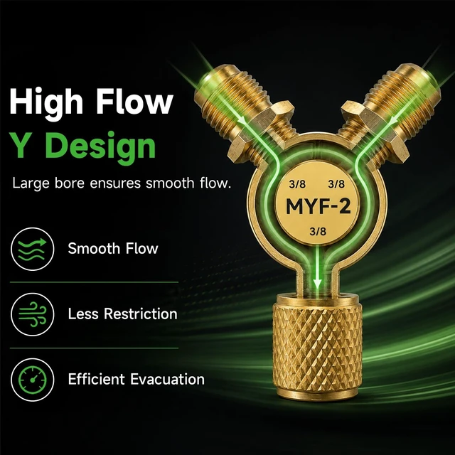 Alt view image 3 of 5 - WIPCOOL MYF-2 Copper Y Fitting, 2x3/8M-1x3/8F