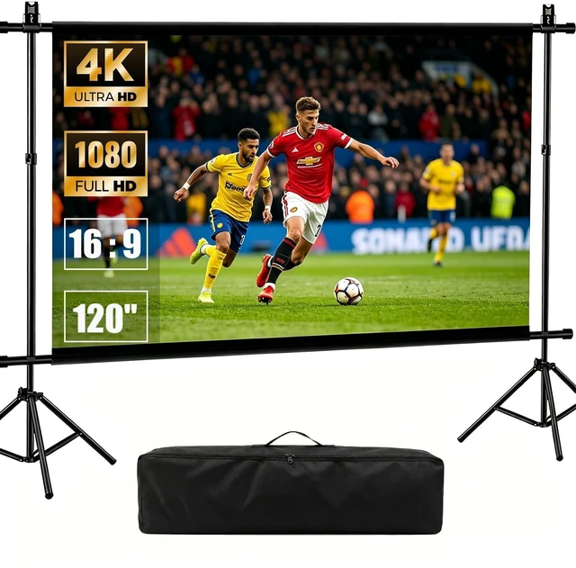 Main image of Portable Projector Screen with Stand, 120" Outdoor Movie Projector Screen