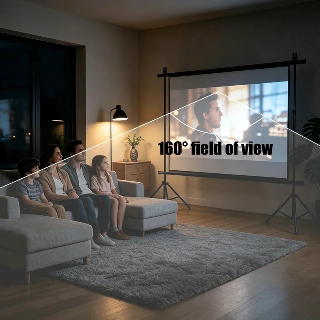 Alt view image 3 of 5 - Portable Projector Screen with Stand, 120" Outdoor Movie Projector Screen