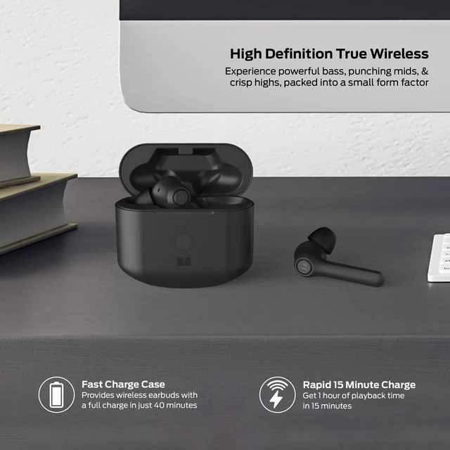 Alt view image 3 of 5 - Monster Verse True Wireless Earbuds with Charging Case, Bluetooth 5.0 in-Ear Stereo Headphones, Built-in Mic for Clear Calls, USB-C Quick Charge (Black)