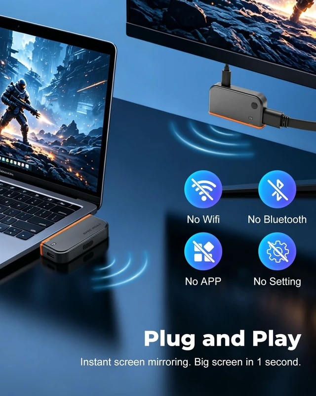 Alt view image 3 of 5 - Wireless HDMI Transmitter and Receiver, 4K Input to 1080P@60Hz, 328FT Range