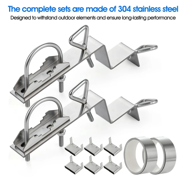 Alt view image 2 of 5 - Antenna Chimney Mount,Heavy-Duty Stainless Steel Chimney Mounting Kit up to 2.4 OD Poles ,for for TV Satellite Dish Ham Outside Home