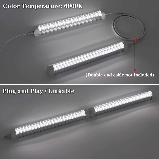 Alt view image 4 of 5 - KALINA T8 V-Shape Integrated Single Fixture, 1FT Led Tube, 1080lm, 6000k White, 9W, Utility Shop, Ceiling and Under Cabinet Light (Pack of 2)