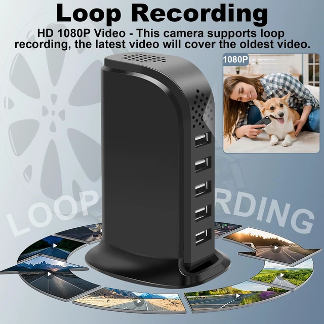 Alt view image 4 of 5 - FUXGZ WiFi Charger Camera, 1080P HD Mini Hidden Camera Wireless Nanny Cam