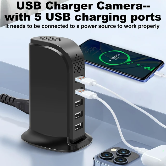 Alt view image 5 of 5 - FUXGZ WiFi Charger Camera, 1080P HD Mini Hidden Camera Wireless Nanny Cam