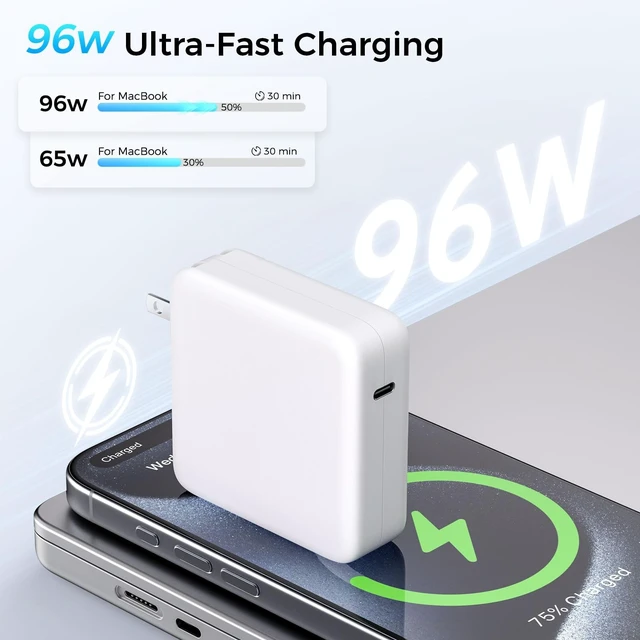 Alt view image 3 of 5 - 96W Magnetic Charger Kit for MacBook Pro 14/16,MacBook Air 13/15(2021-2026)