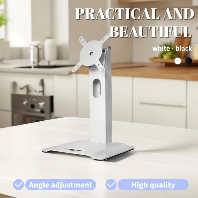 Alt view image 3 of 5 - Bonscalate Metal Swivel and Tilt Stand for Echo Show 15 (Gen 1, Gen 2) and Show 21 Adjustable (-58/+58) with 360 Rotatable Wall Mounting Holder for Monitor Full Motion 13-29 inch White