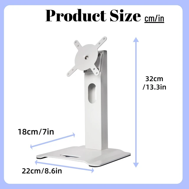 Alt view image 4 of 5 - Bonscalate Metal Swivel and Tilt Stand for Echo Show 15 (Gen 1, Gen 2) and Show 21 Adjustable (-58/+58) with 360 Rotatable Wall Mounting Holder for Monitor Full Motion 13-29 inch White