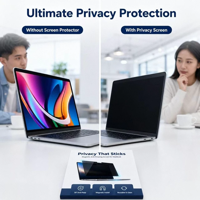 Alt view image 4 of 5 - Magnetic privacy protection film detachable suitable for MacBook Air15-inch