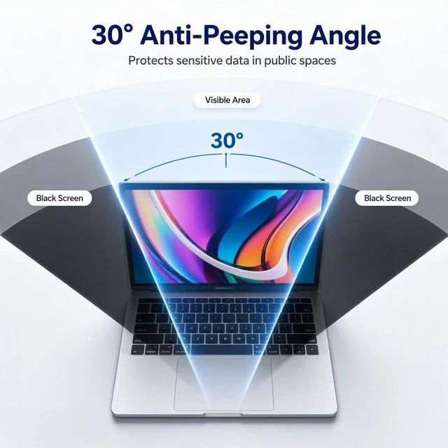 Alt view image 5 of 5 - Magnetic privacy protection film detachable suitable for MacBook Air15-inch