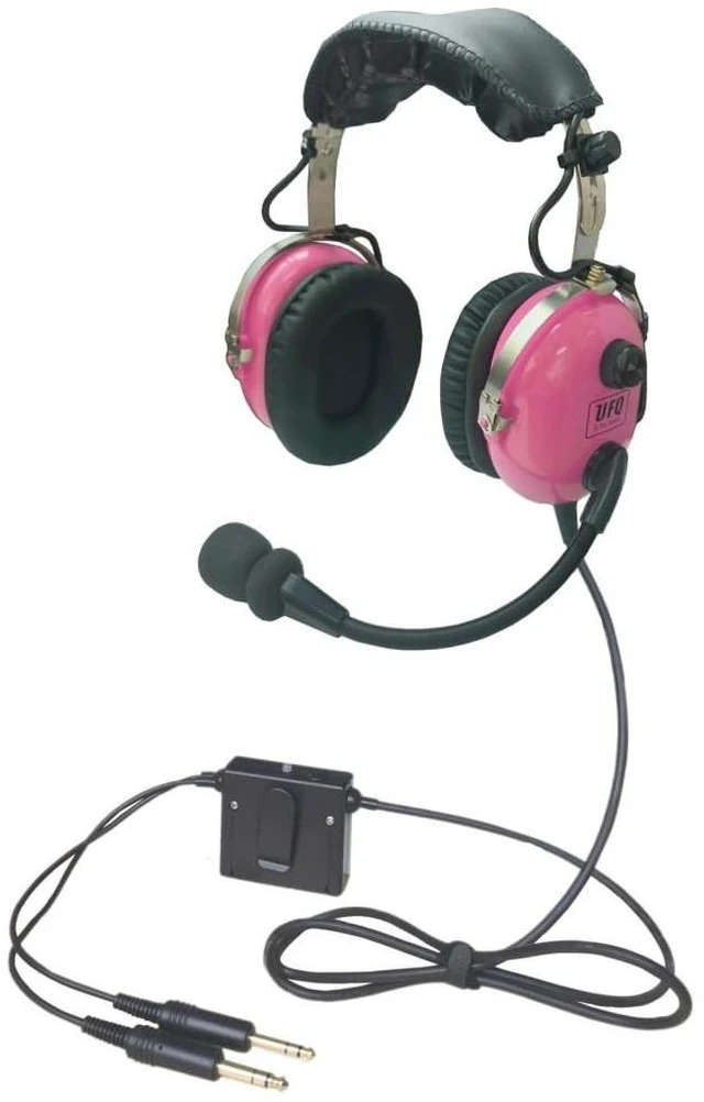 Main image of UFQ Pink A28 ANR Aviation Headset Delux Pink Color with Great ANR Active Noise Reduction Performance for Ladies Women,Clear Communication,Comfortable,Durable,Free with a Headset Bag,Hi-Fi Sound