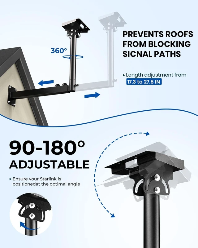 Alt view image 3 of 5 - Starlink Mount for Standard 4/4X/Gen 3, 360Adjustable Telescoping