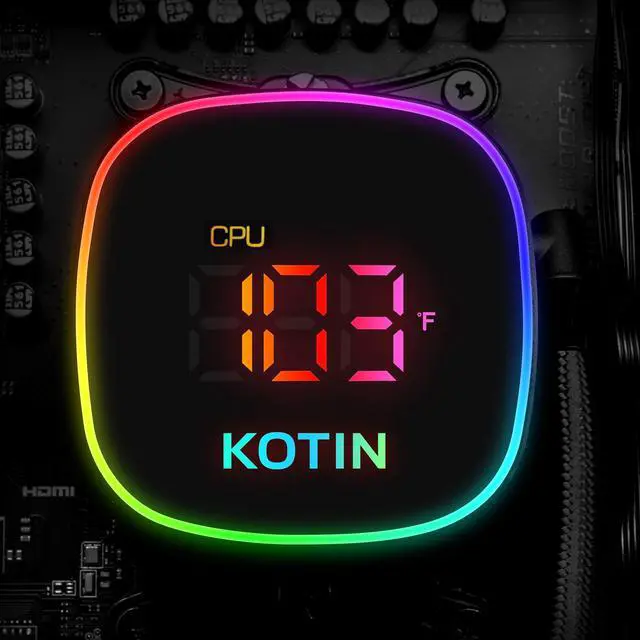 Alt view image 7 of 7 - KOTIN Gaming PC, GeForce RTX 5070 12GB GDDR7, AMD Ryzen 7 9700X, 32GB DDR5 6000MHz, 1TB PCIe 4.0 SSD, 360mm Liquid Cooler, 11.3 Inch Smart Display, WiFi 7, ARGB Tower for 4K Gaming, G60B