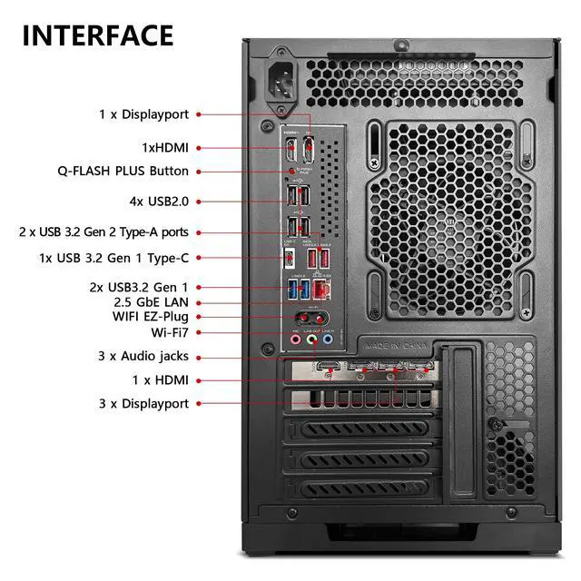 Alt view image 5 of 7 - KOTIN Gaming PC, GeForce RTX 5070 12GB GDDR7, AMD Ryzen 7 9700X, 32GB DDR5 6000MHz, 1TB PCIe 4.0 SSD, 360mm Liquid Cooler, 11.3 Inch Smart Display, WiFi 7, ARGB Tower for 4K Gaming, G60B