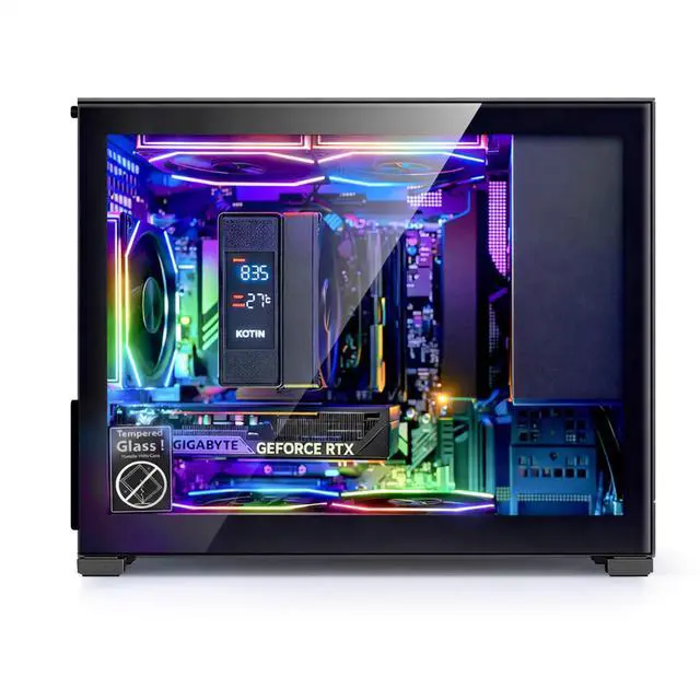 Alt view image 4 of 7 - KOTIN Gaming PC Desktop, AMD Ryzen 5 9600X up to 5.4GHz, GeForce RTX 5060 8GB GDDR7, 16GB DDR5-6000, 1TB PCIe 4.0 NVMe SSD, 650W 80+ Gold PSU, WiFi 7, Win 11 Home, 1080p/1440p Gaming Tower