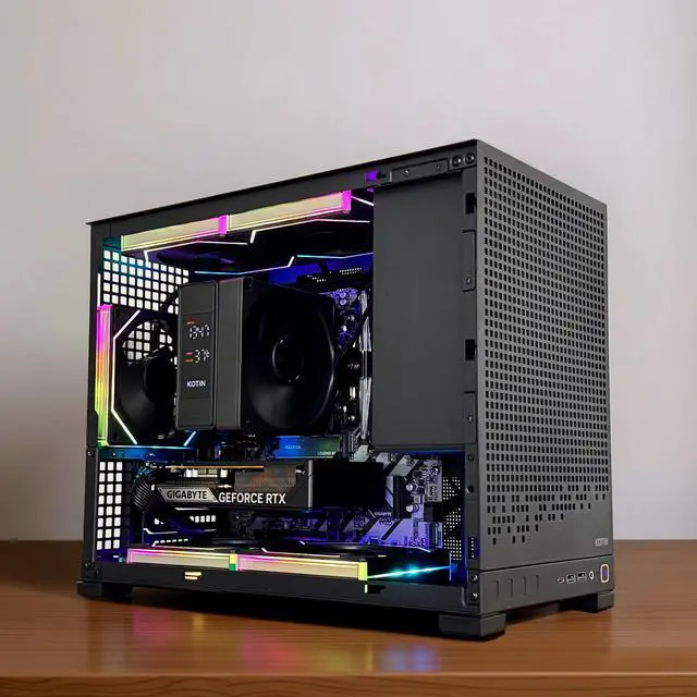 Alt view image 2 of 7 - KOTIN Gaming PC Desktop, AMD Ryzen 5 9600X up to 5.4GHz, GeForce RTX 5060 8GB GDDR7, 16GB DDR5-6000, 1TB PCIe 4.0 NVMe SSD, 650W 80+ Gold PSU, WiFi 7, Win 11 Home, 1080p/1440p Gaming Tower