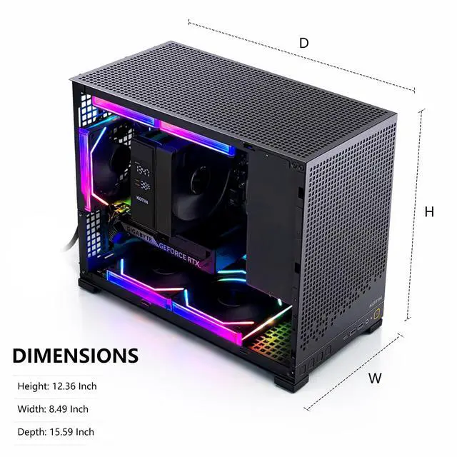 Alt view image 5 of 7 - KOTIN Gaming PC Desktop, AMD Ryzen 5 9600X up to 5.4GHz, GeForce RTX 5060 8GB GDDR7, 16GB DDR5-6000, 1TB PCIe 4.0 NVMe SSD, 650W 80+ Gold PSU, WiFi 7, Win 11 Home, 1080p/1440p Gaming Tower