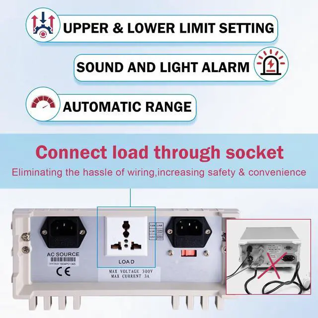 Alt view image 4 of 7 - MATRIX High-Precision Electrical Parameter Test Analyzer Digital Ac And Dc Power Meter Tester, Frequency Response 15hz-650hzAc Voltage Tester Range 0.3w~3000w