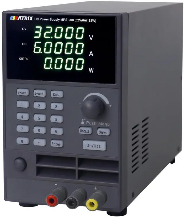 Main image of MATRIX Switching Programmable DC Power Supply MPS-200 32V 6A 192W, Variable DC Power Supply 1mV 0.1mA Resolution with List Output, 9 Memory Presets, Adjustable Brightness, Voltage Compensation