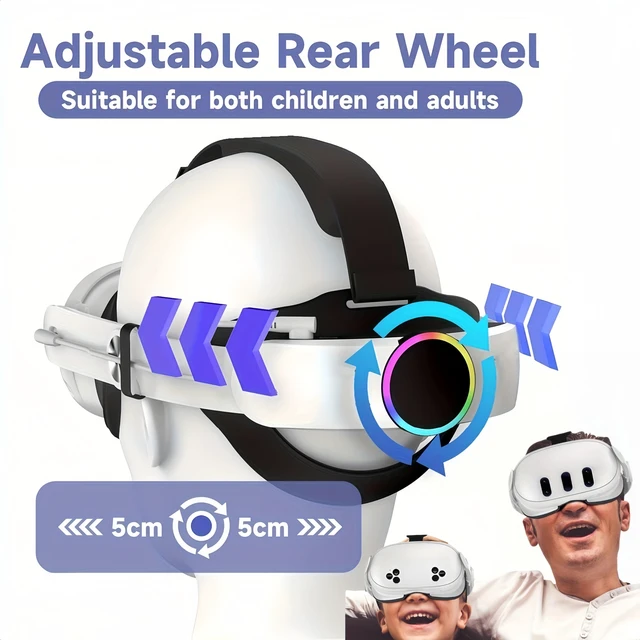 Alt view image 4 of 7 - XELIKE RGB Head Strap with Battery for Meta/Oculus Quest 3/Quest 3S, 10000mAh Battery Pack for Extended 8H of Playtime, Fast Charging VR Power, Adjustable Elite Strap Replacement VR Accessories