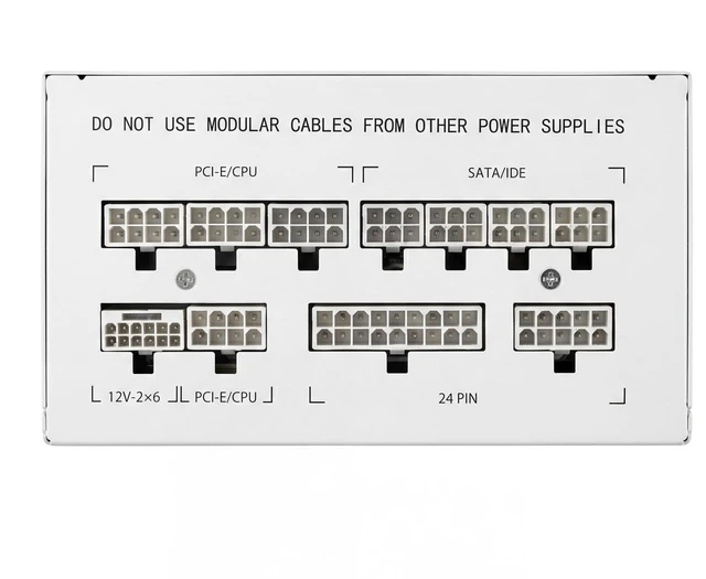 Alt view image 5 of 7 - ESGAMING 80+ Gold Fully Modular Compact Gaming 850W Power Supply, ATX 3.1 & PCIe 5.1 Ready, Native 12V-2x6 Cable-White