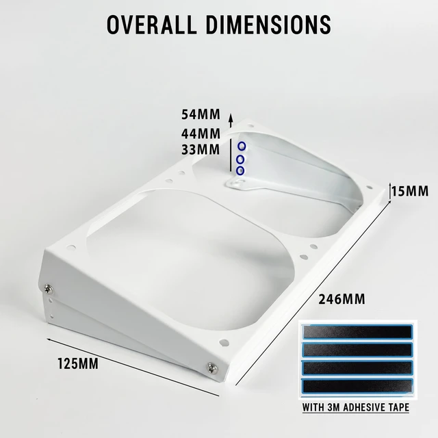Alt view image 4 of 7 - 3 Angles Adjustment PC Fan Bracket Computer Case Chassis Cooling Fan Radiator Conversion Adapter Holder for PC Case Heatsink-240 White
