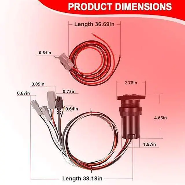 Alt view image 6 of 7 - 15170-001 LED Indicator Integrated Tactile Switch Kit Fits for Lenco Marine Single Actuator System