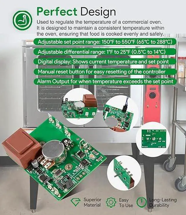 Alt view image 4 of 7 - 00-913149 NCC Temp Control Board Temperature Controller Kit w/Wire Harness,Replacement for Vulcan Hart, Hobart & Allpoints 00-353613-00002, 353613-2, 428897-8 Vulcan Hart Temperature Control Board