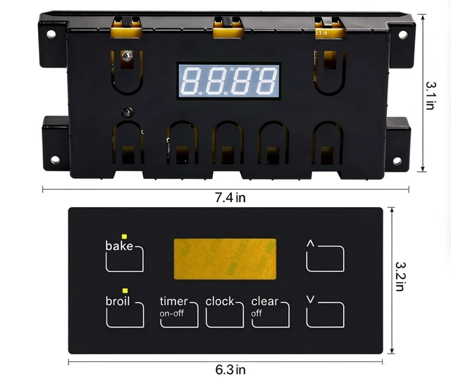 Main image of Oven Range Clock Control Board, Replacement Main Circuit Board Compatible with Part # 316455400