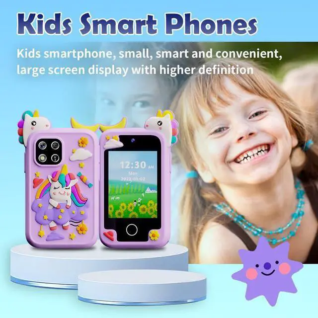 Alt view image 4 of 7 - Kids Smart Phone, Touchscreen HD Dual Camera Cell Phone for Kids,2.8" Touchscreen, 20 Games, MP3, Christmas Birthday Gift for Ages 3-10, Toddler Girl Toys