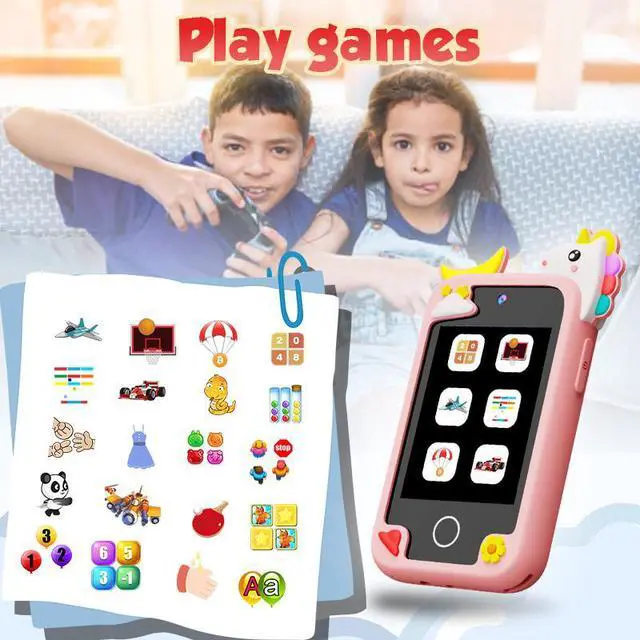 Alt view image 5 of 7 - Kids Smart Phone, Touchscreen HD Dual Camera Cell Phone for Kids,2.8" Touchscreen, 20 Games, MP3, Christmas Birthday Gift for Ages 3-10, Toddler Girl Toys