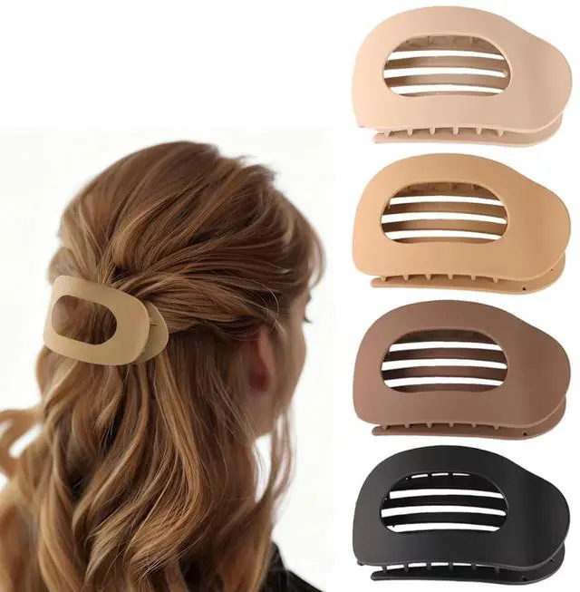 Main image of 4PCS Duckbill Hair Clips for Women, French Flat Hair Claws for Thick Thin Hair, Simple Elegant Solid Color Lay Flat Clips, Non-Slip Hair Clamps for Long Short Hairs