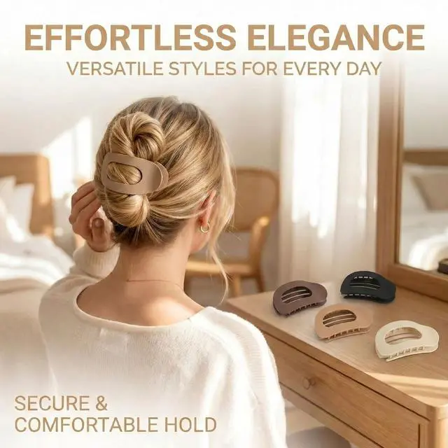 Alt view image 2 of 7 - 4PCS Duckbill Hair Clips for Women, French Flat Hair Claws for Thick Thin Hair, Simple Elegant Solid Color Lay Flat Clips, Non-Slip Hair Clamps for Long Short Hairs