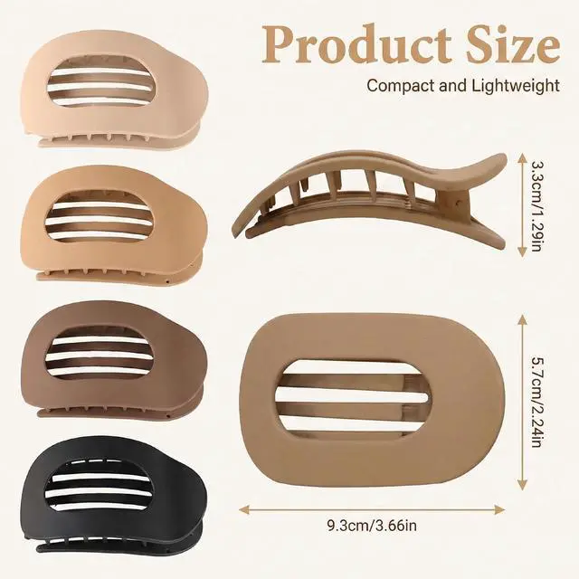 Alt view image 5 of 7 - 4PCS Duckbill Hair Clips for Women, French Flat Hair Claws for Thick Thin Hair, Simple Elegant Solid Color Lay Flat Clips, Non-Slip Hair Clamps for Long Short Hairs