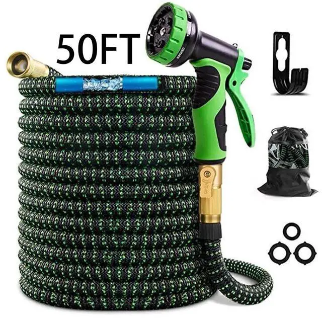 Main image of Generic Brand 50FT 75FT 100FT Heavy Duty Expandable Flexible Garden Water Hose with 10 Functional Nozzles