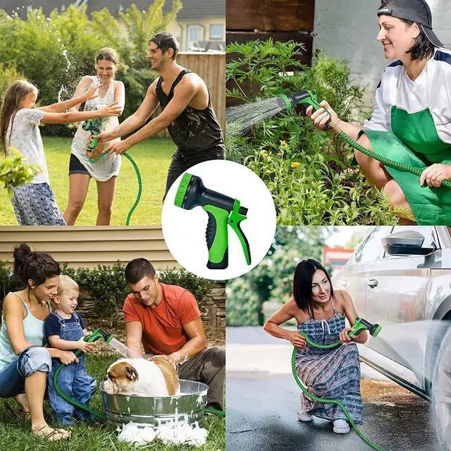 Alt view image 6 of 7 - Generic Brand 50FT 4X Stronger Deluxe Heavy Duty Expandable Flexible Garden Water Hose Black High Pressure Anti-Leaking Hose Garden Hose Pipe Spray Gun