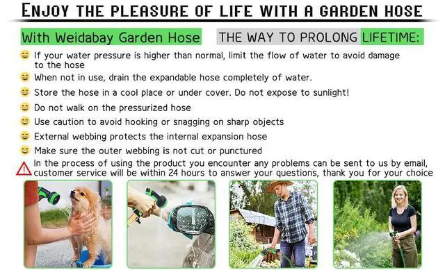 Alt view image 3 of 7 - Generic Brand 75FT Heavy Duty Expandable Flexible Garden Hose Black Deluxe Water Hose with Stronger Multi-Layer Design, High Pressure Anti-Leaking Hose Gun, 10-Function Spray Nozzle, 3/4" Connector
