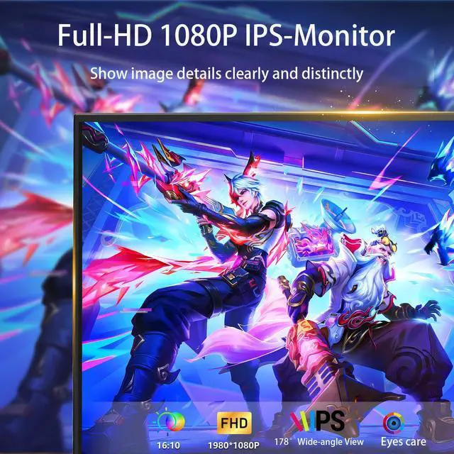Alt view image 3 of 7 - 15.6" FHD 1080P Portable Monitor, Ultra-Thin IPS Second Screen with Built-in Kickstand & Dual Speakers, USB-C HDMI External Display for Laptop PC Mac PS4 Switch, Plug & Play