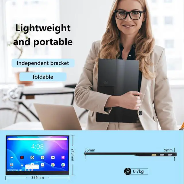 Alt view image 4 of 7 - 15.6" Portable Second Screen for Laptop, 1080P FHD IPS Monitor, 100% sRGB Eye Care Display, USB-C HDMI Plug & Play, Compatible with Mac, Switch & Xbox