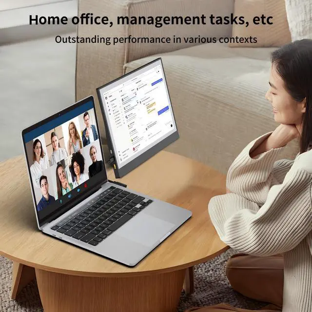 Alt view image 4 of 7 - 15.6" Portable Monitor for Laptop, 1080P FHD IPS 100% sRGB Second Screen, USB-C HDMI Plug & Play, Built-in Kickstand & Speakers, Compatible with Mac, Switch & Xbox