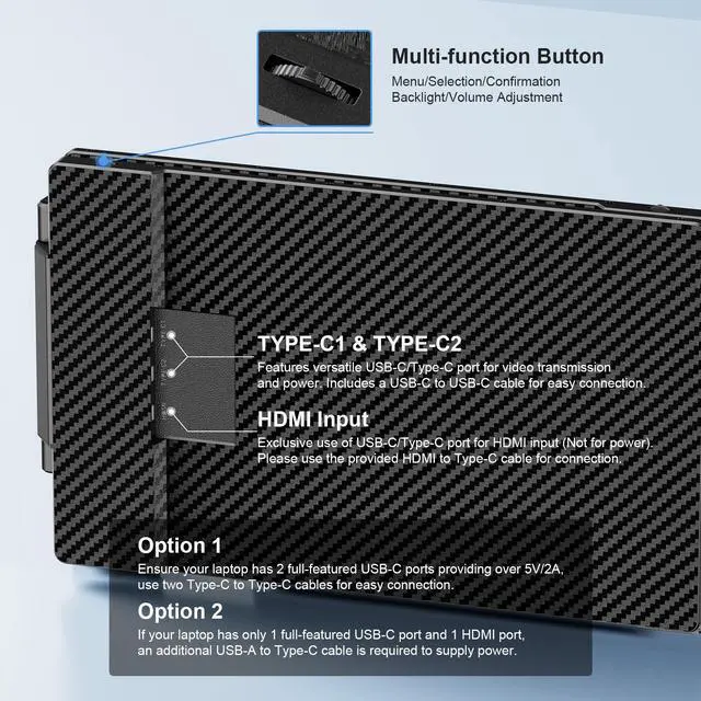 Alt view image 6 of 7 - 14" Triple Laptop Screen Extender, 1080P Full HD Portable Monitor for Laptop, Plug & Play Triple Monitor Extender for Mac, Windows & Android( Built-in Speakers )
