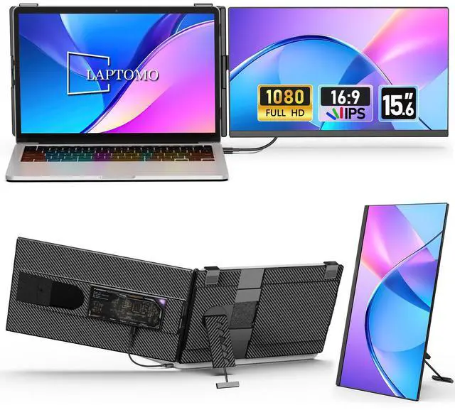 Main image of Laptop Screen Extender 15.6"", Detachable 120% sRGB 1080P FHD Laptop Monitor Extender, Dual Screen for 13-17"" Laptop, Plug and Play Portable Monitor with Windows/Mac/Android/Chrome/PS5
