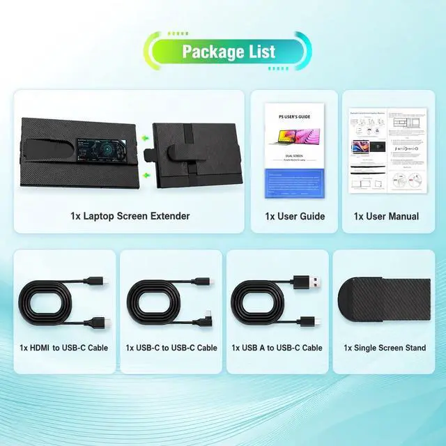 Alt view image 2 of 7 - Detachable 15.6" IPS Portable Monitor, FHD 1080P Laptop Screen Extender for 1317" Laptops, Dual-Screen Portable Display, USB-C & HDMI, Plug and Play, Compatible with Windows, Mac, Android & Switch