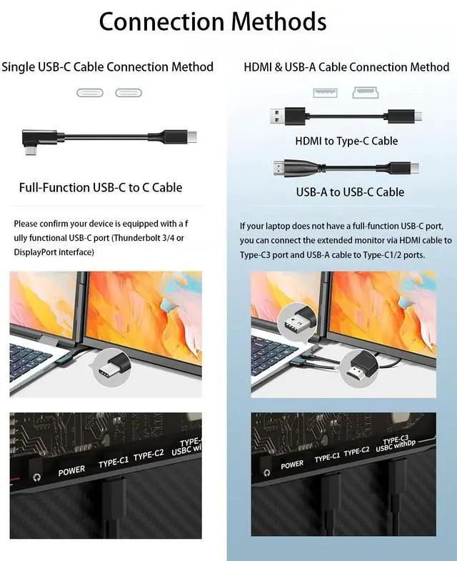 Alt view image 4 of 7 - 15.6" FHD 1080P Detachable Portable Dual Monitor, Laptop Screen Extender with Plug & Play, Dual/Triple Display for 1317" Laptops, Compatible with Windows, macOS, Android & ChromeOS