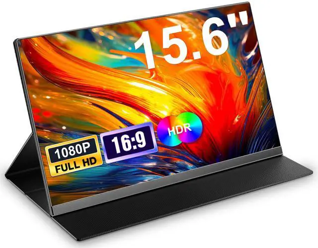 Main image of 15.6 Inch Portable Monitor, FHD 1080P USB-C & HDMI Portable Laptop Monitor, Built-in Speakers & Smart Case, Matte IPS Display Eye-Care External Screen for PC, Laptop, Xbox, PS3/4/5, Switch & TV