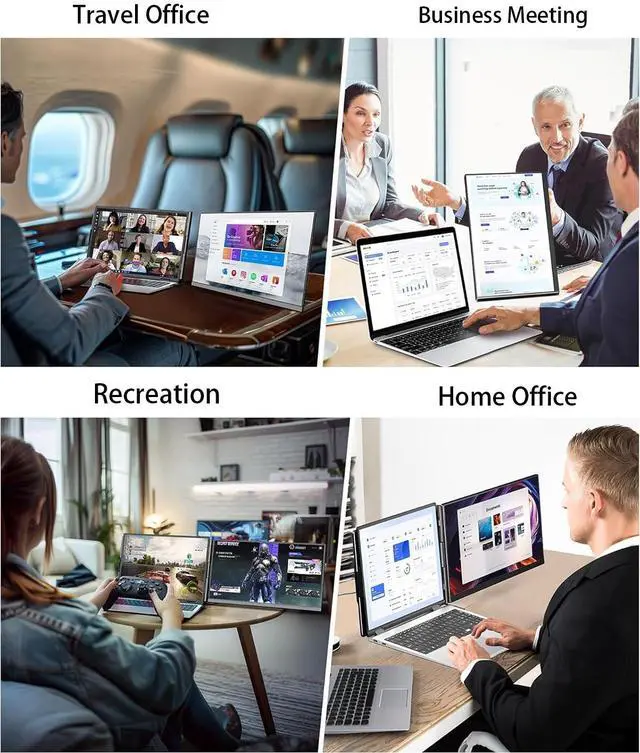 Alt view image 5 of 7 - 15.6" Portable Laptop Extended Monitor, FHD 1080P IPS Dual Screen Display, Detachable Plug & Play External Monitor with USB-C HDMI, Compatibility for Windows Mac Android Switch PS5, No Driver Needed