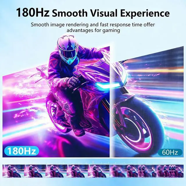 Alt view image 4 of 7 - 23.8" Portable Monitor, 2.5K QHD 180Hz Portable Monitor with Built-in Kickstand, Laptop Extended Monitor with Speakers, Large IPS Gaming Display Compatible with Laptop/PC/Mac/Xbox, VESA Mountable