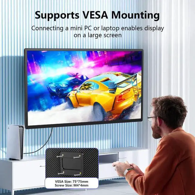 Alt view image 6 of 7 - 23.8 Inch 2.5K 180Hz Portable Gaming Monitor, 2560x1440 IPS, Height Adjustable Stand, USB-C/Type-C/USB-A/HDMI External Secondary Screen for Laptop/Mac/PC/Windows