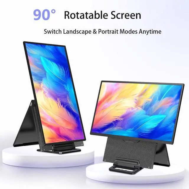 Alt view image 3 of 7 - 23.8 Inch 2.5K 180Hz Portable Gaming Monitor, 2560x1440 IPS, Height Adjustable Stand, USB-C/Type-C/USB-A/HDMI External Secondary Screen for Laptop/Mac/PC/Windows